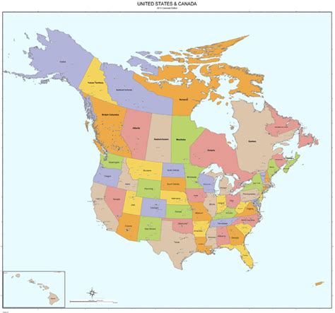 USA-Canada Wall Map by MarketMAPS - MapSales