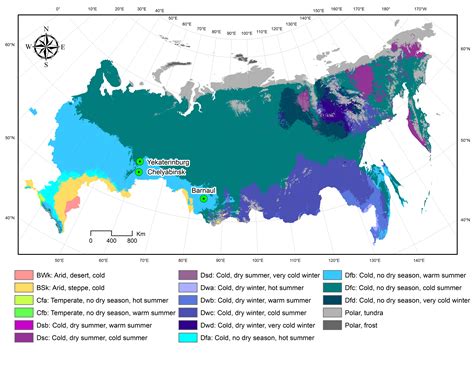 Climate Map Russia Detailed