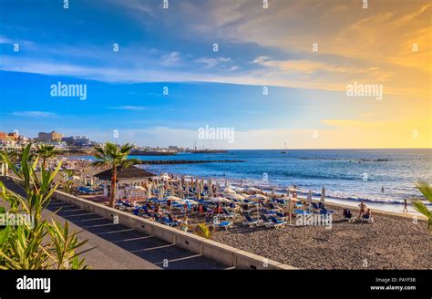 Fanabe beach of Tenerife island, in summertime. Spain Stock Photo - Alamy