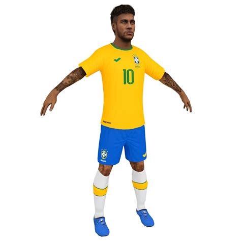 Neymar 2018 Rigged 3D Model $159 - .max .fbx - Free3D