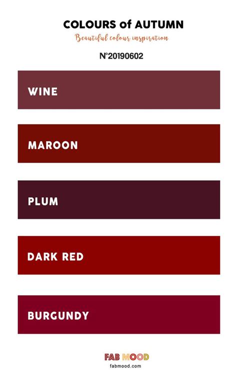 Pretty Autumn Color Palette of Wine + Maroon + Plum + Dark Red | Maroon color palette, Fall ...