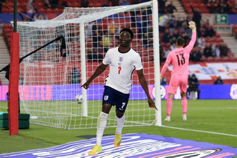 Bukayo Saka: Arsenal star’s first England goal ‘biggest moment of my ...