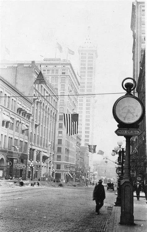 Second and Columbia, c. July 1914 | The clock in the foregro… | Flickr