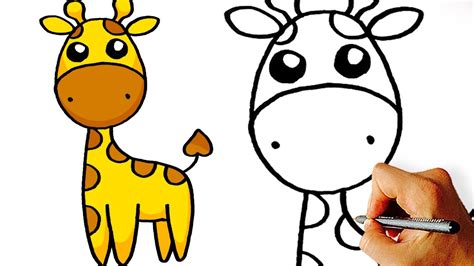 Very Easy! How to Draw Cute Cartoon Giraffe. Art for Kids! | Cute ...