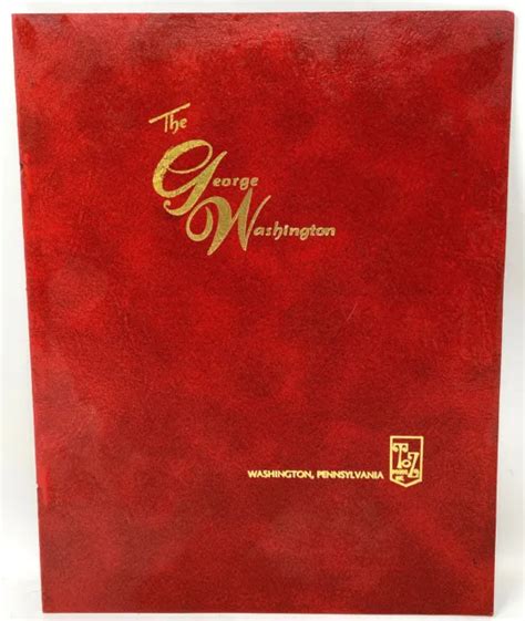 VINTAGE 1970S THE George Washington Hotel Restaurant Menu Pennsylvania £72.95 - PicClick UK