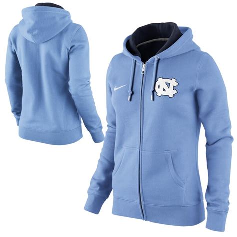 Nike North Carolina Tar Heels (UNC) Ladies Full Zip Hoodie - Carolina Blue | Official UNC Tar ...