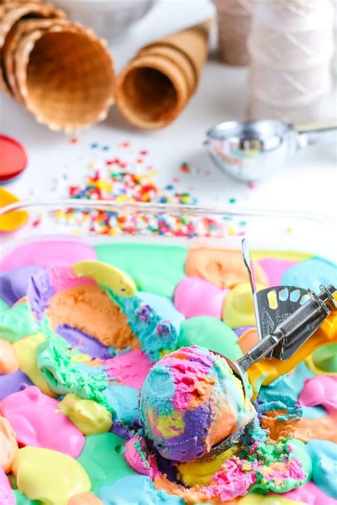 No-Churn Rainbow Ice Cream | A Zesty Bite