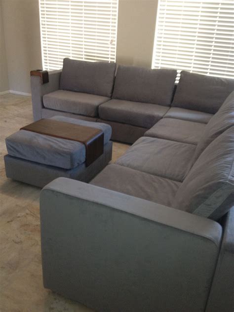 6s "L"-shaped sectional in custom Steel Grey Velvish covers. This is ...