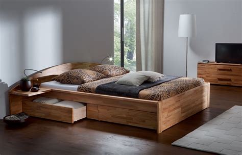 Bed frame with drawers, Wooden platform bed, Bed design