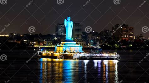 Buddha Statue in Hussain Sagar Lake Stock Photo - Image of hyderabad ...