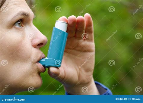 Asthma Patient Inhaling Medication Royalty-Free Stock Photography ...