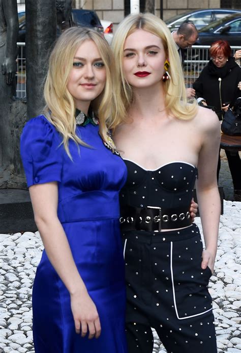 ELLE and DAKOTA FANNING at Miu Miu Fashion Show in Paris 10/03/2017 - HawtCelebs