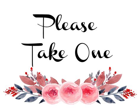 Please Take One Printable Sign | Etsy