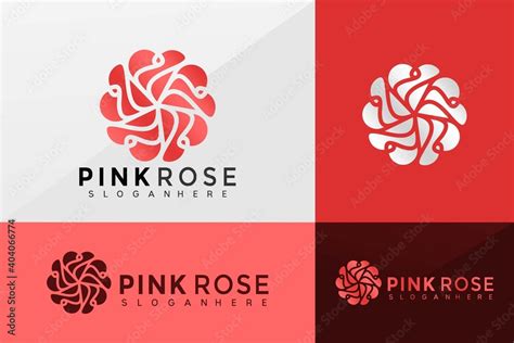 Pink Rose business logo vector, Brand Identity Logos design, modern logo, Logo Designs Vector ...