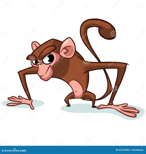 Cheeky Monkey Character. Vector Mascot Stock Vector - Illustration of ...