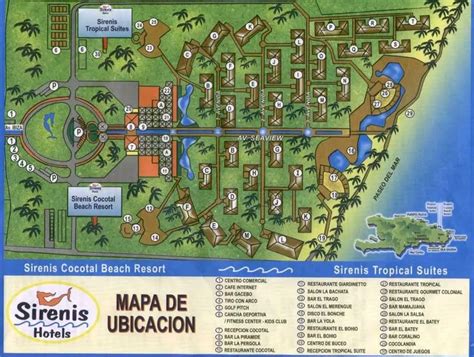 Grand Sirenis Cocotal Resort Casino & Aquagames resort map - Guide To DR