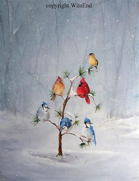 THE BIRDS CHRISTMAS In a quiet woodland clearing, a Goldfinch, a pair ...