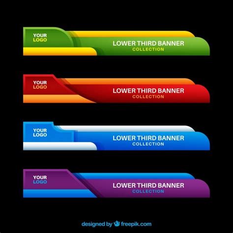 Pack Of Colorful Lower Thirds In Flat Design | Lower thirds, Facebook cover design, Business ...