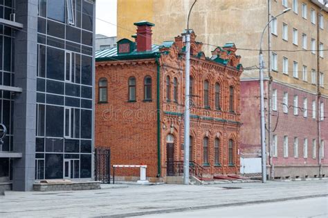 Old Antique Retro Red Brick House As a Reminder of the Past of Modern Buildings Stock Image ...