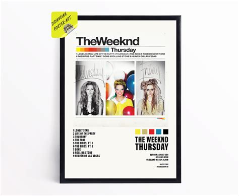 The Weeknd Thursday Poster Album Cover Poster Tracklist - Etsy