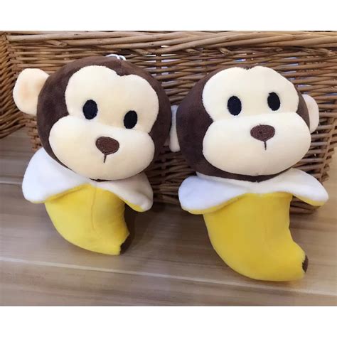 18cm Lovely Mini Cute Funny Monkey Banana Plush Stuffed Doll Plush Toy For Baby Kids Children ...