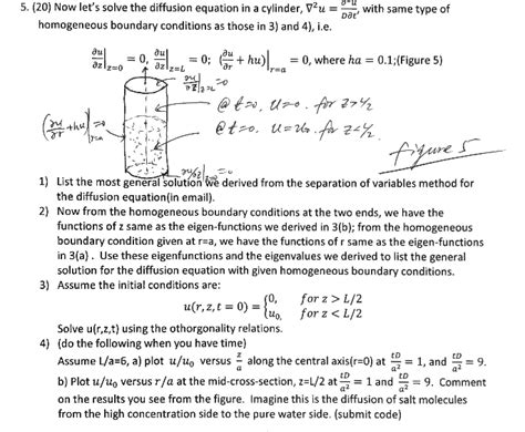 5. (20) Now let's solve the diffusion equation in a | Chegg.com