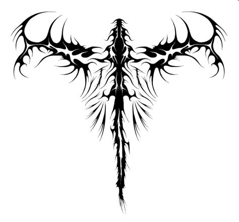 44+ Dragonfly Stencil Dragon tribal tattoo dragons tattoos deviantart designs stencil stencils ...