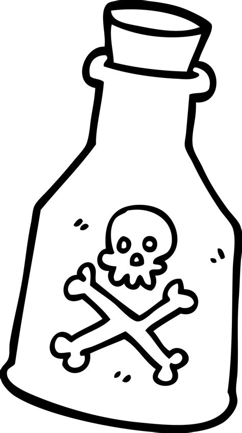 line drawing cartoon poison bottle 12146731 Vector Art at Vecteezy