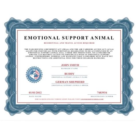 Emotional Support Animal Certificate | United Service Dog