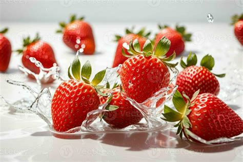 Water splash on strawberry. Pro Photo 29474267 Stock Photo at Vecteezy