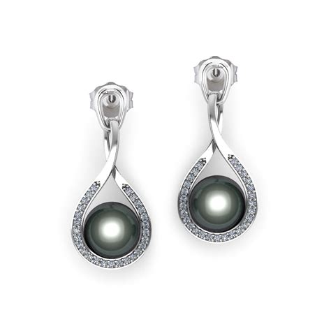 Black Pearl Dangle Earrings - Jewelry Designs