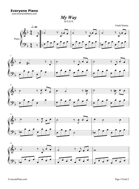 My Way-Frank Sinatra Stave Preview | Easy sheet music, Piano sheet music, Printable sheet music