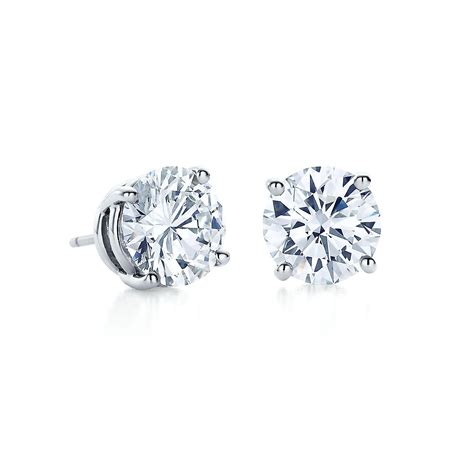 Round brilliant Tiffany diamond earrings in platinum. | Tiffany & Co. US