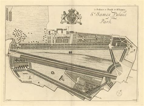 St. James Palace and Park by Kip & Knyff. Le palais… de St James. London 1709