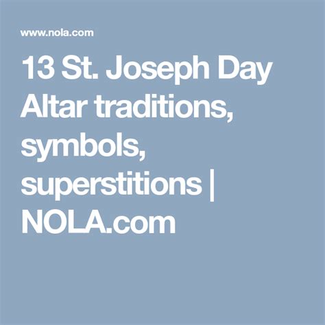 13 St. Joseph Day Altar traditions, symbols, superstitions | Joseph, St ...