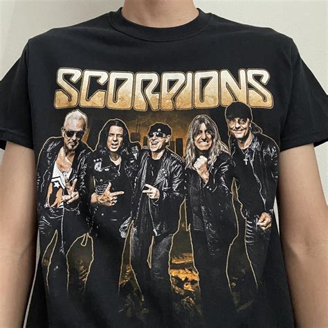 Scorpions World Tour Band Graphics Black Tee Shirt... - Depop