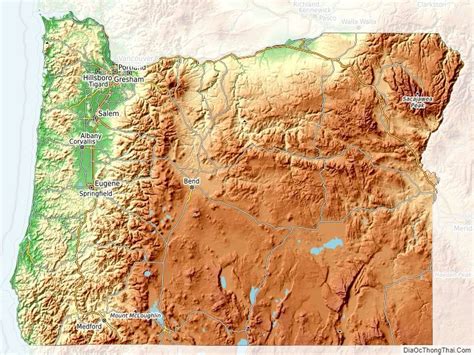 Topographic map of Oregon v1