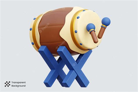 Premium PSD | A wooden drum bedug 3d illustrations