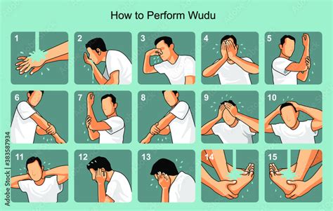 How to perform wudu in Islam Stock Vector | Adobe Stock