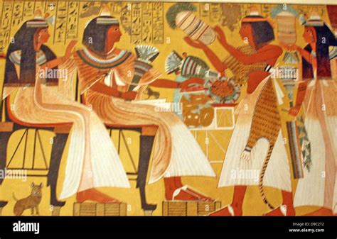 Egyptian wall paintings from The New Kingdom, facsimies of ancient Stock Photo: 57428674 - Alamy