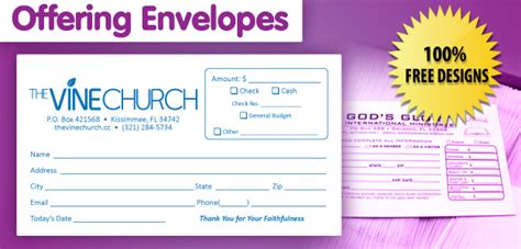 offering envelope printing, customized offering envelope