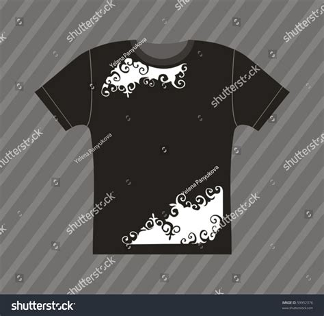 Vector Black T-Shirt Design With Ornamental Pattern - 59952376 ...