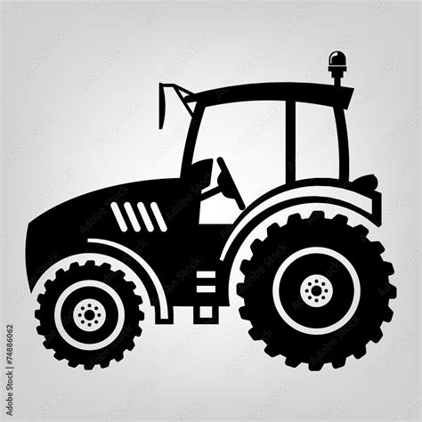 Tractor Icon Isolated On White Stock Vector Colourbox | ubicaciondepersonas.cdmx.gob.mx