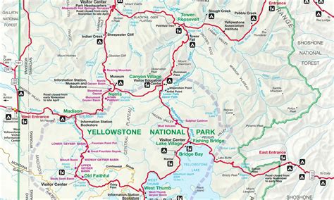 Yellowstone National Park Map Detailed Image - London Top Attractions Map