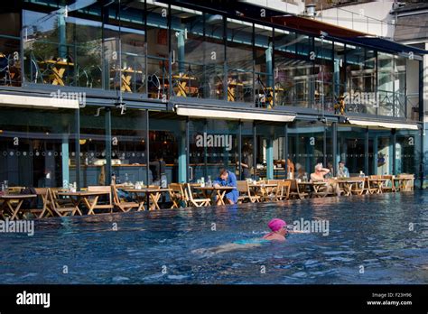 The Lido Spa & Restaurant, Clifton, Bristol, which includes a Victorian outdoor swimming pool ...