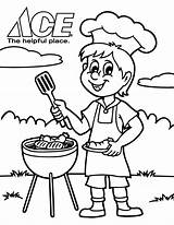 Bbq Coloring Page Pages Grill Preschool Color Kids  sketch template