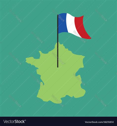 France map and flag french banner and land area Vector Image