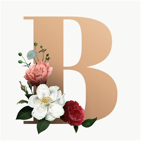 Classic and elegant floral alphabet font letter B transparent png ...