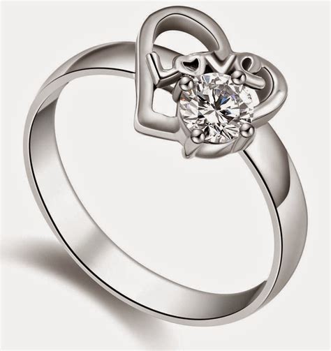 Heart Shaped Women's Wedding Rings with Diamond Model