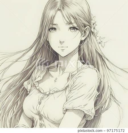 Discover more than 65 long hair girl sketch - seven.edu.vn